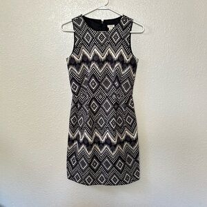 J. Crew Black & Cream Thick Knit Textured Sleeveless Sheath Dress Size 0